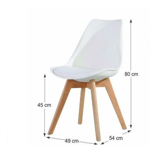 Scaun de sufragerie Mellor (Alb)