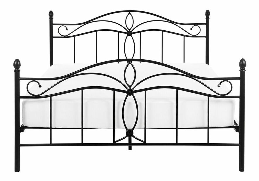 Manželská posteľ 140 cm Aicha (čierna) (s roštom)
