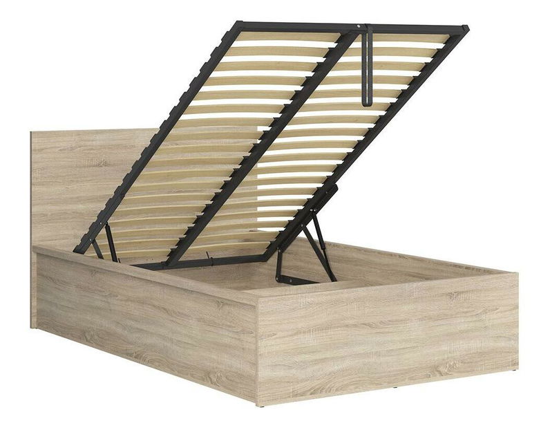 Pat de o persoană 120 cm Tetrix 6 (stejar sonoma) (cu somieră) (cu sp. depozitare)