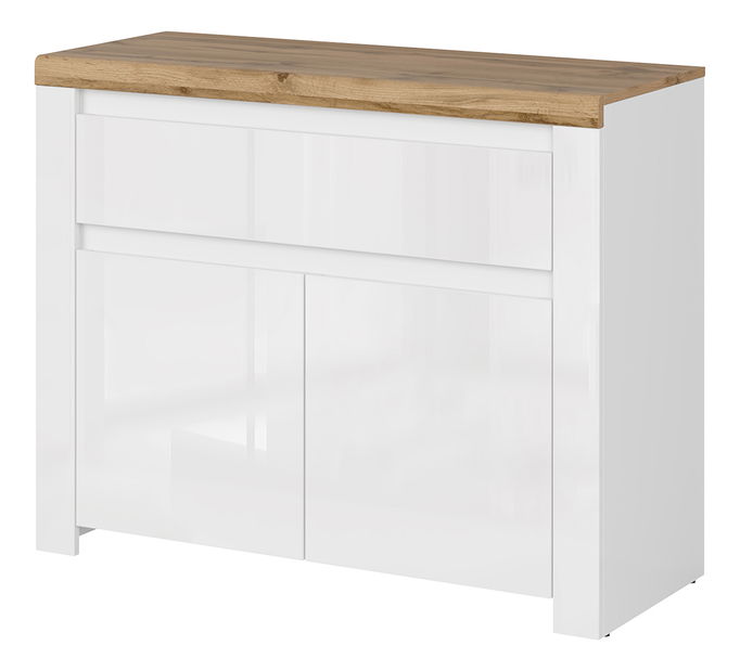 Komód Vina (fényes fehér + wotan tölgy)