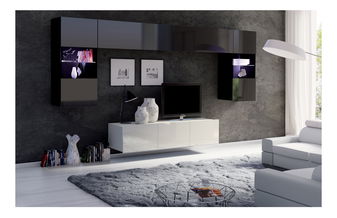 Mobilier living Calabria C2 (Negru + Alb) (fără iluminat)