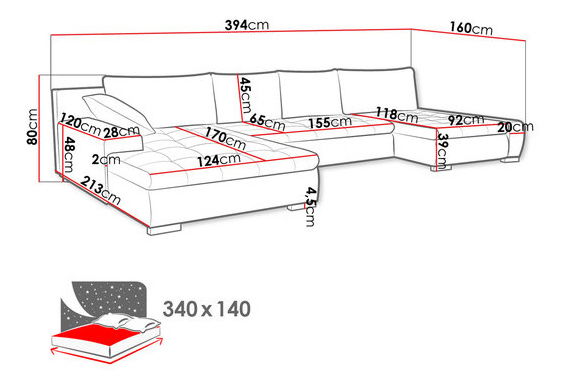 Colțar Carmine (bej deschis)
