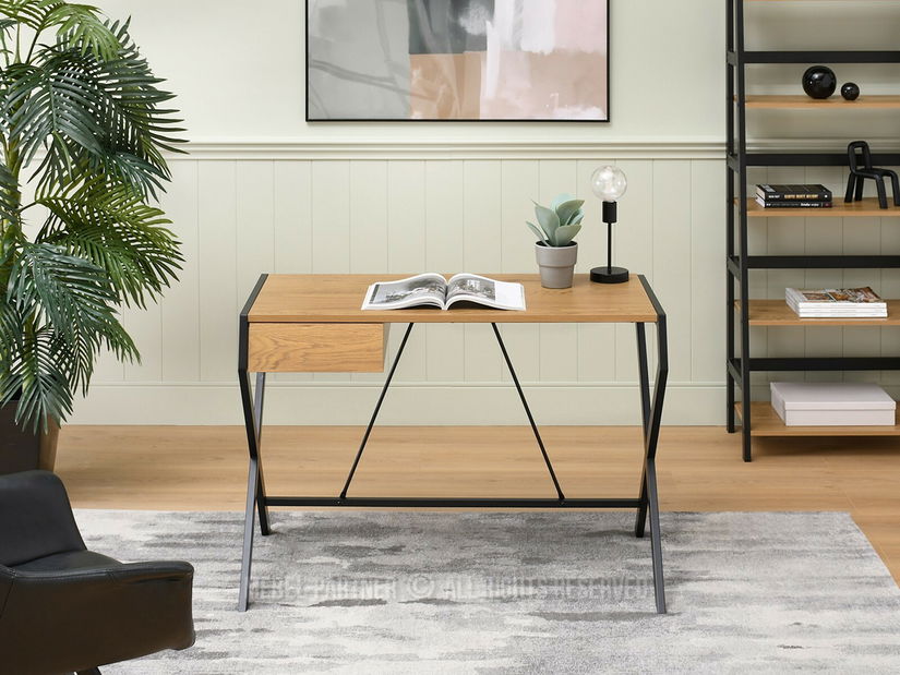 PC asztal Desiguo (tölgy + fekete)