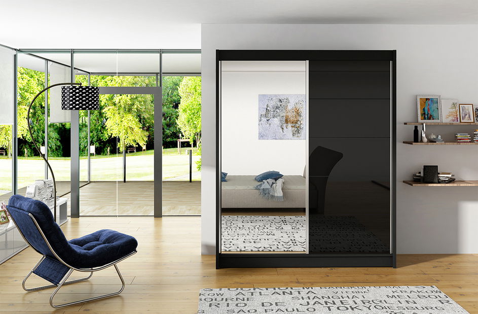 Šatníková skriňa Vance 5 (čierna + čierna)