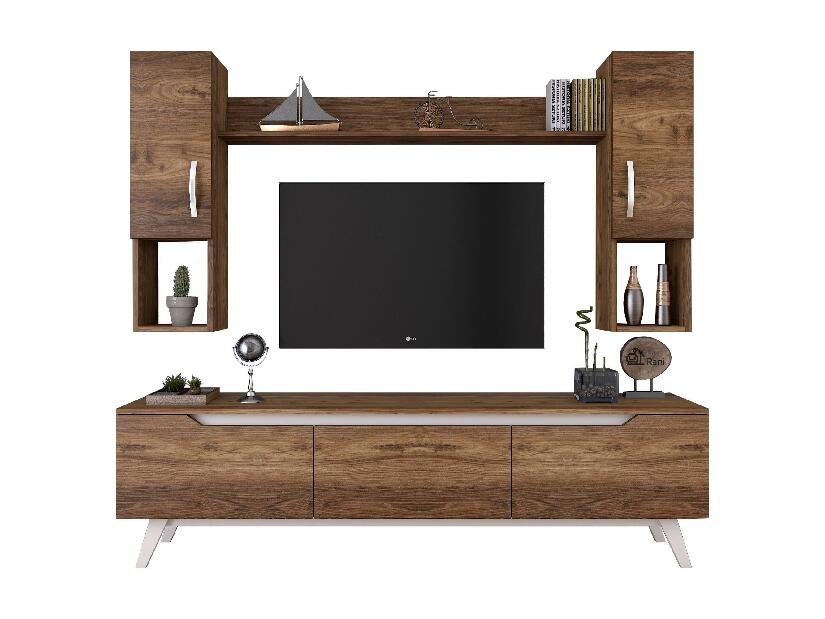 Mobilier living Mitevu 3 (alb + Nuc) 