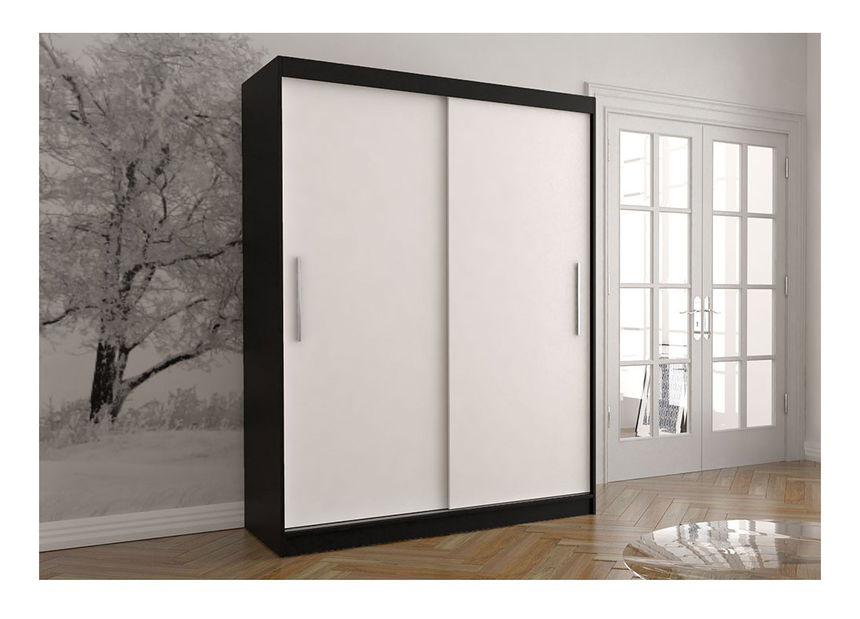 Ruhásszekrény Viola 04 (Fekete + Fehér)