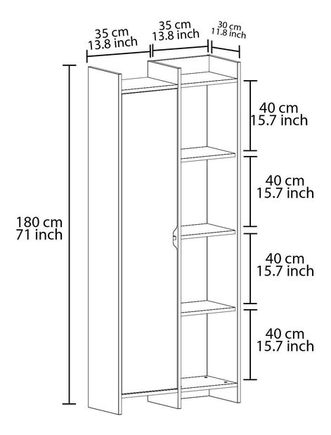 Polcos szekrény Ofende (szürke)