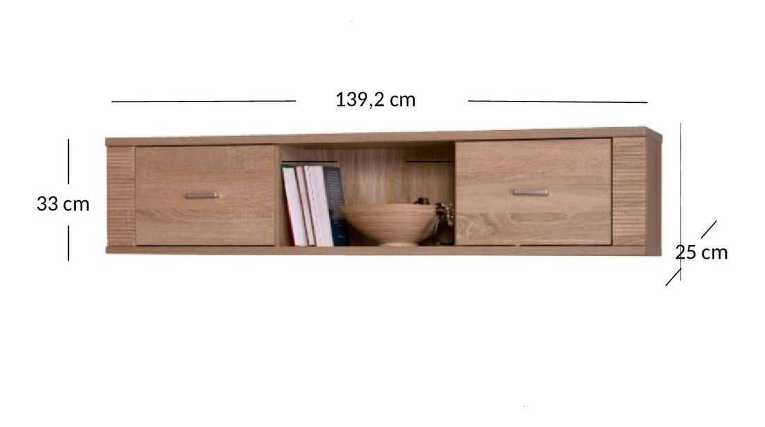 Dulap suspendat Gwenn 2D (stejar sonoma) *resigilat