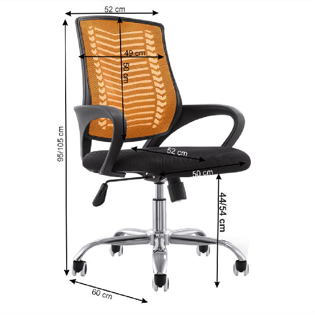 Kancelárske kreslo Irala typ 2 (oranžová) *výpredaj