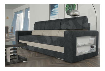 Canapea extensibilă Carona (Negru + Bej) (cu sp. depozitare)