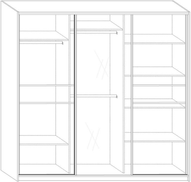 Šatníková skriňa Puerto 220 D (so zrkadlom)