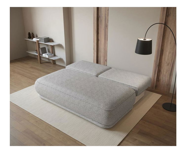 Canapea trei locuri Lesanna (gri deschis + negru)