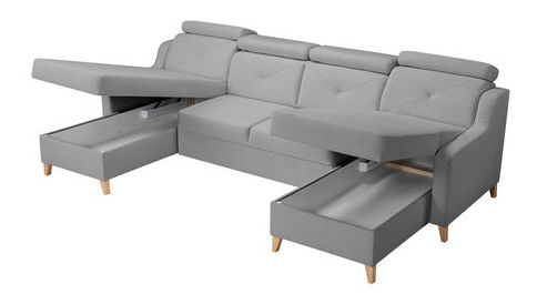 Rohová sedačka U Orolon U (tmavosivá) (s úl. priestorom)