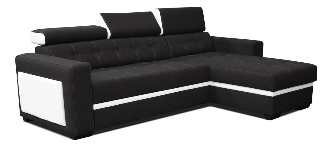 Rohová sedačka Felix (čierna + biela) (P)