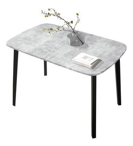 Rozkladací jedálenský stôl 130 cm Grospan S 130x80 (sivý mramor + čierna) (pre 4-6 osôb)