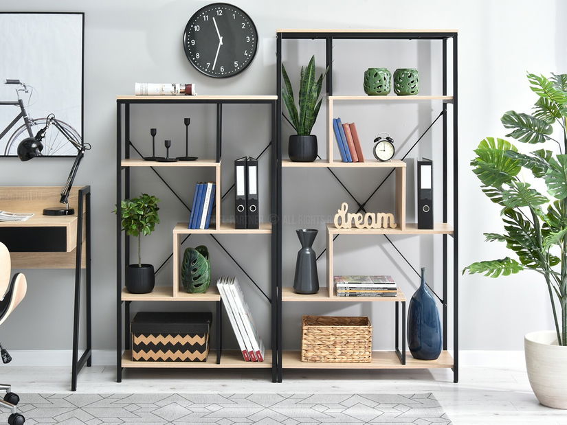 Regál Harp Ab (tölgy + fekete)