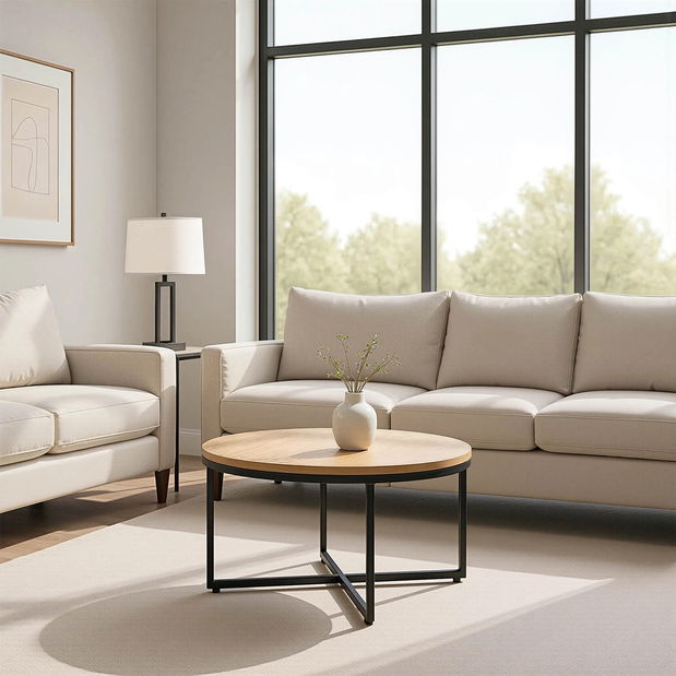 Konferenčný stolík Hubiera (dub zlatý + čierna) 