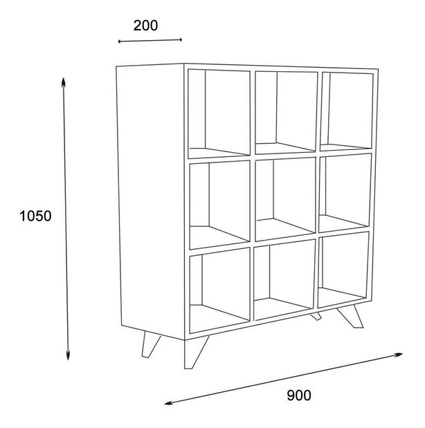 Regál Liveli (mramor čierny + orech) 