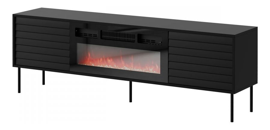 TV szekrény kandallóval Hermano 180 (fekete) 