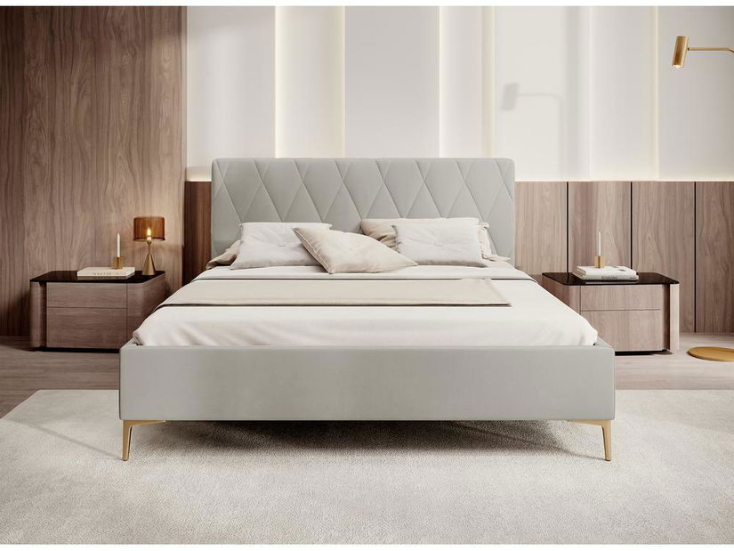 Pat matrimonial 140 cm Tikka 140 (crem + auriu)