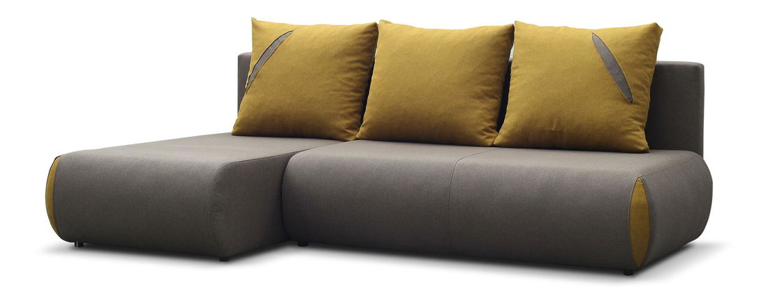 Sarok kanapé Claretha (barna + sárga) (B)