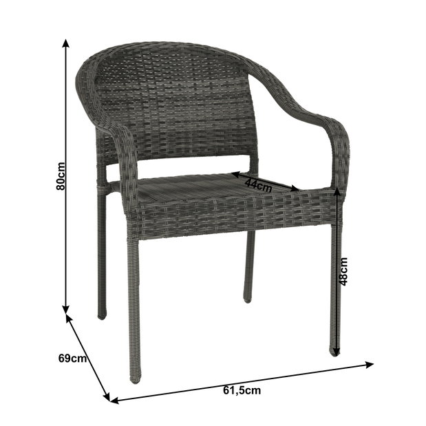 Záhradná stolička Blingo (sivá)