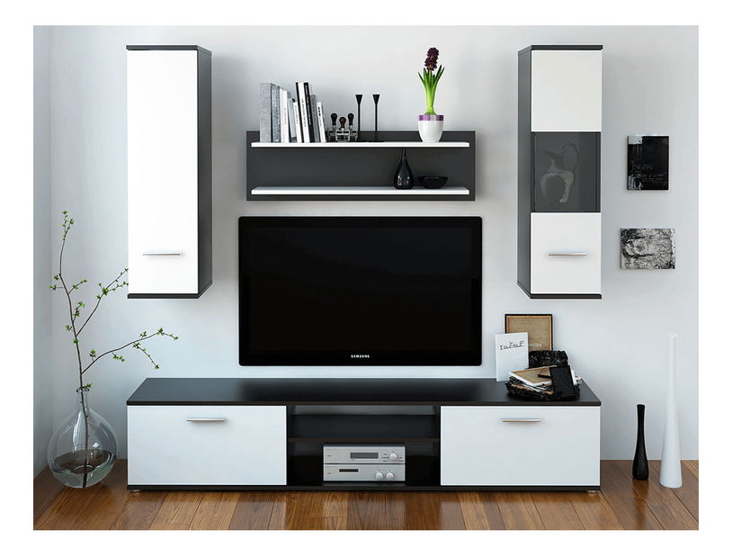 Set za dnevni boravak Waldron (crna + bijela) 