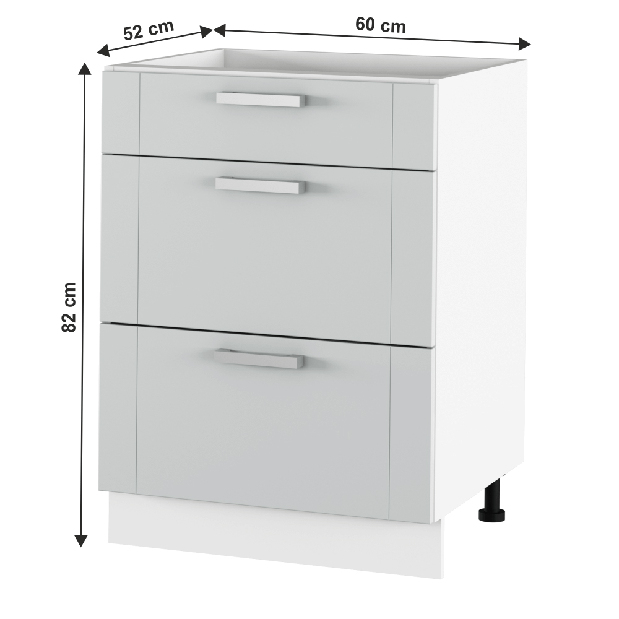 Dolná kuchynská skrinka Janne Typ 57 (svetlosivá + biela)