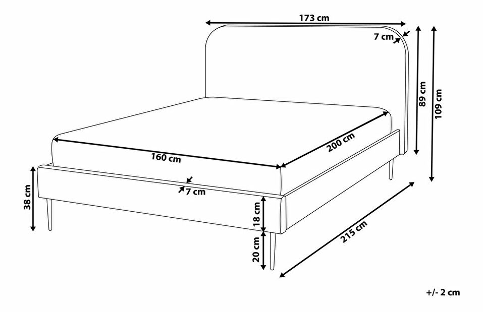 Bračni krevet 160 cm Faris (bež) (s podnicom)