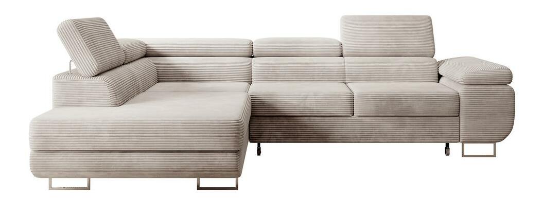 Rohová sedacia súprava Stiletto (L) (béžovosivá + strieborná)