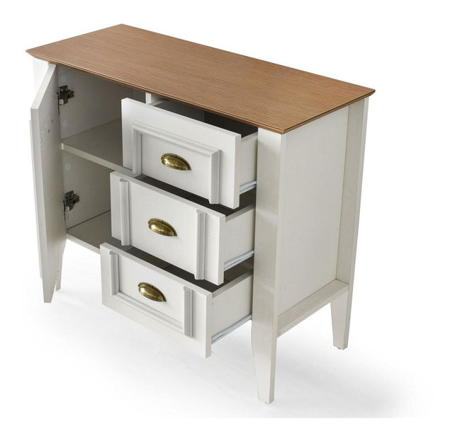 Komoda Vevodi (biela + orech) 