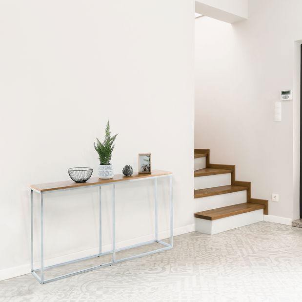 Măsuță consolă Deegen (stejar + Crom) *resigilate