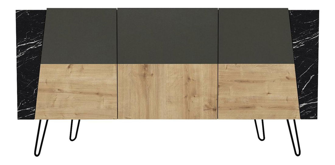 Konzolový stolík Mitovi (dub zafírový + čierna) 