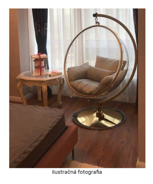 Viseća stolica za ljuljanje Belgica 3 (transparentna + srebrna + siva) 