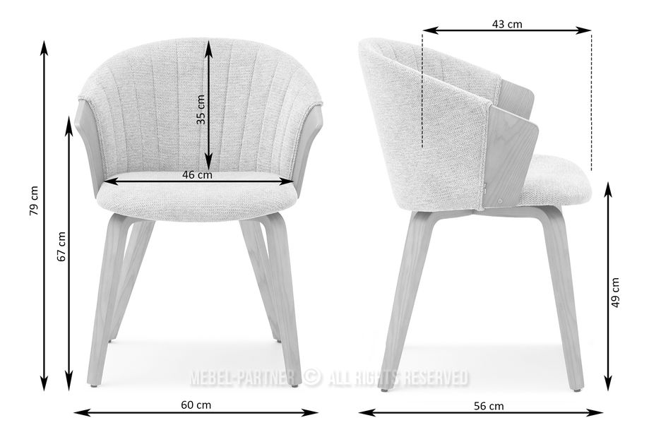 Scaun Gurman (bej + stejar)