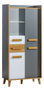 Vitrina tip W3 Wendy (antracit + bijela + hrast Wotan)