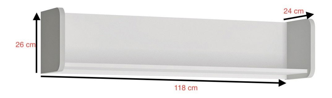 Polička Albunus P01 (biela alpská + sivá)