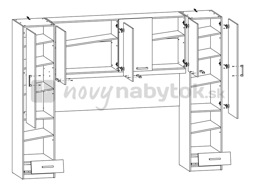 Skrinky nad posteľ BRW Synthia REG6D2S