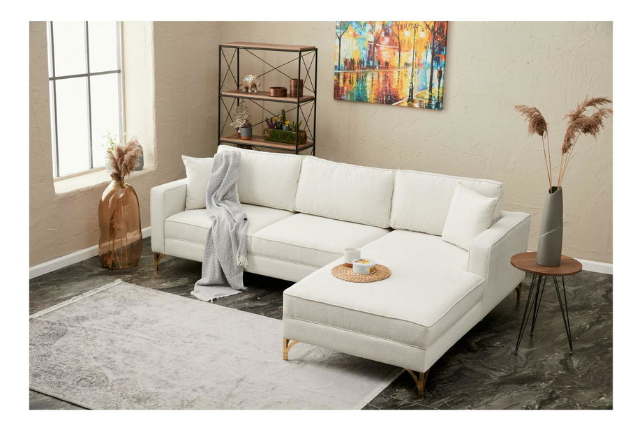 Sarok ülőgarnitúra Brenen (J) (krém + arany)