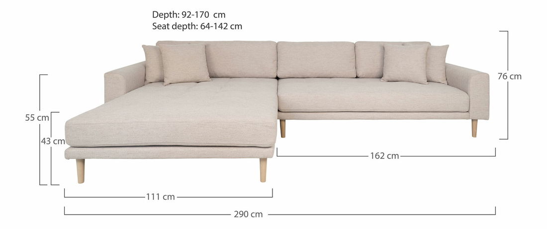 Rohová sedacia súprava (L) Lvaveriaora (piesková)