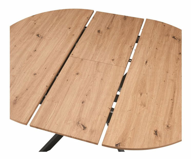 Masă de sufragerie extensibilă 100 AMERO (stejar artisan + negru) (pentru 4-6 persoane)