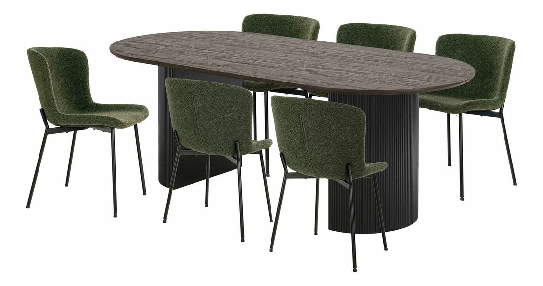 Jedálenský set Bvavoria (tmavohnedá + tmavozelená)