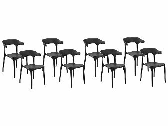 Set 8 buc scaun tip bar Gerry (negru)