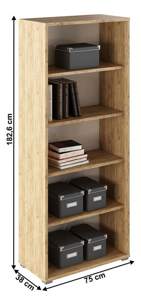 Regál Rumia 03 (dub artisan + biela)