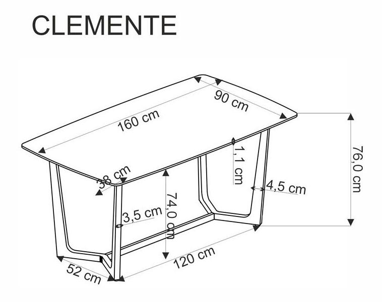 Blagovaonski stol Clementine (bijeli mramor + zlatna) (za 6 osoba)