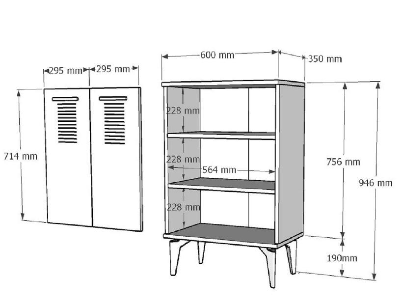 Dulap Vipapo 7 (antracit + alb) 