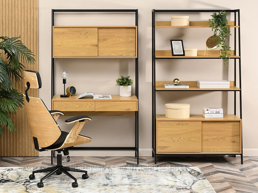 Masă PC Omega (stejar + negru)