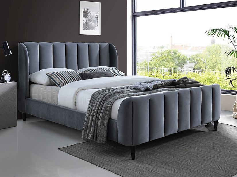 Manželská posteľ 160x200 cm Carmela (sivá)