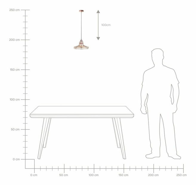 Függő lámpa Tornero (réz)