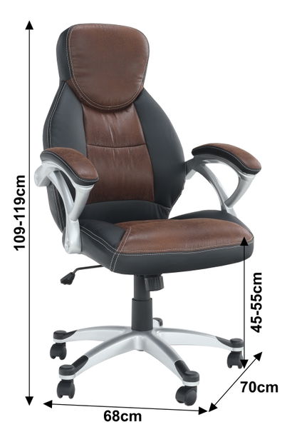 Kancelárske kreslo Ikalis (hnedá + čierna)